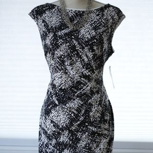 CHAPS Black & White Dress